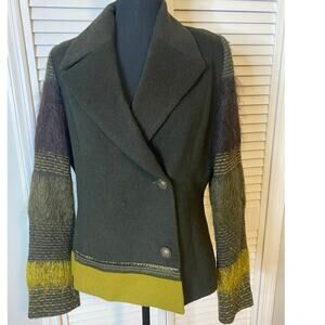 DIDIER PARAKIAN French Designer Wool Blend Jacket Sz 44/14 Multi‎ texture